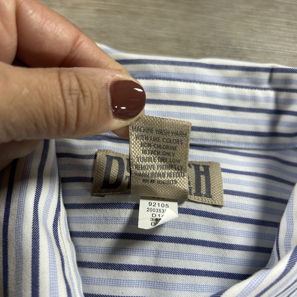 Duluth Trading Co. Mens XL Tall Blue & White Striped Button Down 100% Cotton - Picture 6 of 9